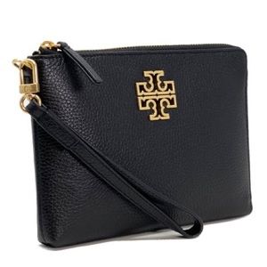 Tory Burch Black Britten Large Leather Wallet
